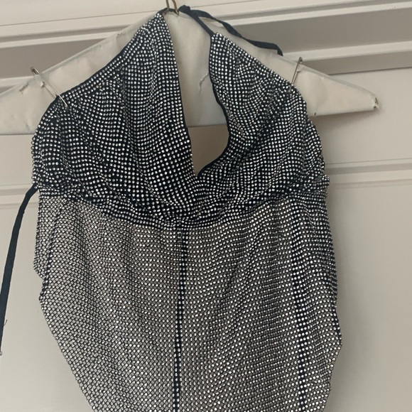 Sparkly bralette top. Tie at neck and back. Worn once. - Picture 4 of 13